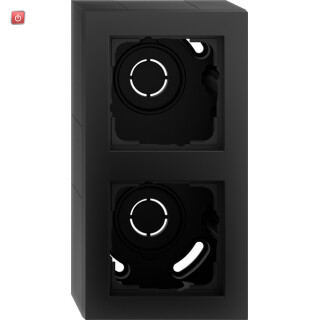 GIR106209 / AP-Gehäuse 2f + Rahmen Gira E2 Schwarz m / EAN 4010337110217
