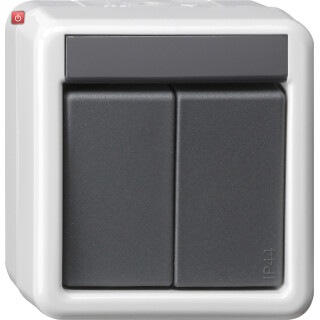 GIR516130 / KNX Taster-BA 2f 1-Punkt WG AP Grau / EAN 4010337500087