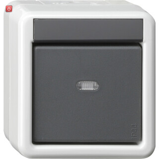 GIR515230 / KNX Taster-BA 1f Kontrollf. + 2-Punkt WG AP Grau / EAN 4010337500070