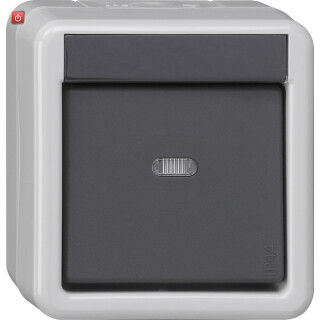 GIR515130 / KNX Taster-BA 1f Kontrollf. + 1-Punkt WG AP Grau / EAN 4010337500063