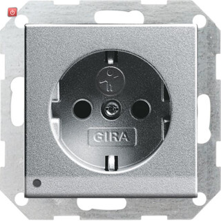 GIR117026 / Steckdose, Alu, Unterputz UP, 1 Fach, IP20 / EAN 4010337170266