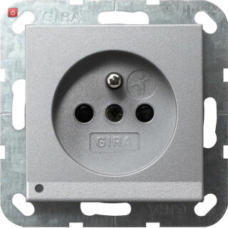 GIR117226 / Steckd. Erdstift LED-Leuchte + SH System 55 F Alu / EAN 4010337172260