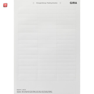 GIR145000 / Beschriftungsbögen 60,7 x 11,8 mm Zubehör / EAN 4010337450009