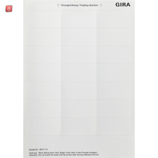 GIR2872112 / Beschriftungsbögen 33,5 x 67 mm Zubehör Reinweiß / EAN 4010337052760