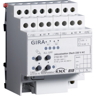 GIR215200 / Jal.aktor 2f AC 230 V Hand KNX REG / EAN 4010337082231