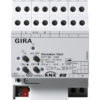 GIR217100 / Dimmaktor 1f 500 W/VA KNX REG / EAN 4010337082200