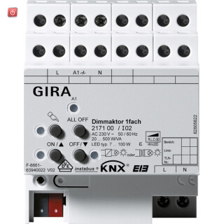 GIR217100 / Dimmaktor 1f 500 W/VA KNX REG / EAN 4010337082200