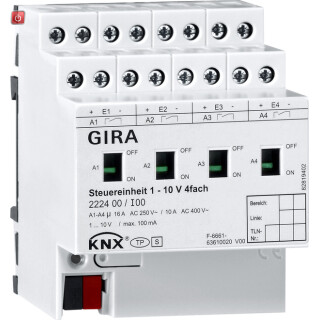 GIR222400 / Steuereinheit 1 - 10 V 4f Hand KNX / EAN 4010337018858