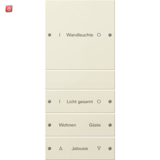 GIR220401 / Wippenset 4f (1+3) beschr. System 55 Cremeweiß(lack.) / EAN 4010337012474