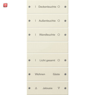GIR220601 / Wippenset 6f (3+3) beschr. System 55 Cremeweiß(lack.) / EAN 4010337012511