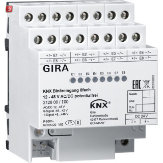 GIR212800 / Binäreing. 8f 12 - 48 V AC/DC pot.frei KNX REG / EAN 4010337018841