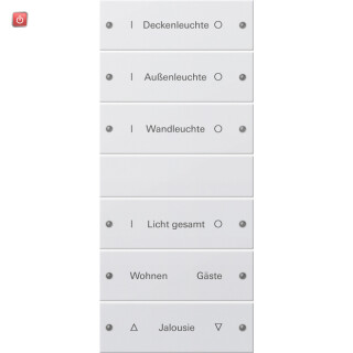 GIR220627 / Wippenset 6f (3+3) beschr. System 55 Reinweiß m(lack.) / EAN 4010337013471