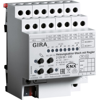 GIR212900 / Heizungsaktor 6f Regler KNX REG / EAN 4010337032915