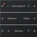 GIR2203005 / Wippenset 3f beschr. System 55 Schwarz...