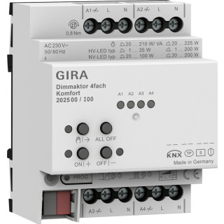 GIR202500 / Dimmaktor 4f REG Kmf KNX Secure / EAN 4010337073338