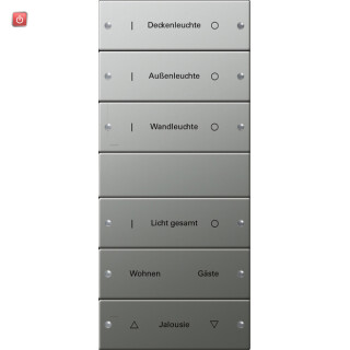 GIR2136602 / Wippenset 6f (3+3) beschr. System 55 Edelstahl / EAN 4010337020349