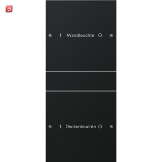 GIR2202005 / Wippenset 2f (1+1) beschr. System 55 Schwarz m(lack.) / EAN 4010337038337