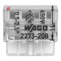 WAG2273-208 / COMPACT-Verbindungsdosenklemme max. 2,5 mm² 8 Leiter transparent / 4050821027881