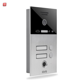 GVS / IP Türstation mit 2 Klingeln, Silber - AVT2024-FR2S mit RFID und Fingerprint / 714824450285