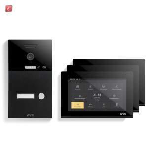 GVS / IP Video-Türsprechanlage 1-FH/3x 7" Touchscreen Komplett-Set AVS1286A / 4260688180234