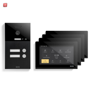 GVS / IP Video-Türsprechanlage 2-FH/4x 7" Touchscreen Komplett-Set AVS1290U / 4260688181934