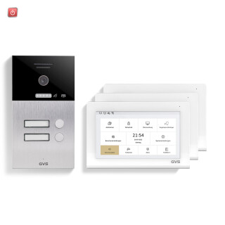 GVS / IP Video-Türsprechanlage 2-FH/3x 7" Touchscreen Komplett-Set AVS1364U / 4260688183761