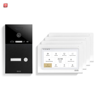 GVS / IP Video Türsprechanlage 1-FH/4x 7" Touchscreen Komplett-Set AVS4465U / 4260688184744