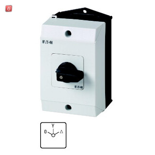 EATON / 207140 / Stern-Dreieck-Schalter, T0, 20 A, Aufbau, 4 Baueinheit(en), Kontakte: 8, 60 ø, rastend, mit 0-Stellung, 0-Y-D, Abwicklungs Nr. 8410 T0-4-8410/I1 / EAN4015082071400
