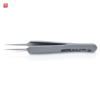 KNIPEX / 92 21 13 ESD / KNIPEX Gummi-Pinzette ESD Edelstahl / 4003773088639