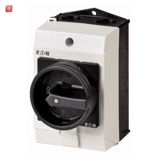 EATON / 207158 / Hauptschalter, T0, 20 A, Aufbau, 3 Baueinheit(en), 3-polig, 2 Schlieáer, 1 ™ffner, HALT-Funktion, mit schwarzem Drehgriff und Sperrkranz, abschlieábar in 0-Stellung T0-3-15683/I1/SVB-SW / EAN4015082071585