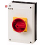 EATON / 207348 / Hauptschalter, P3, 63 A, Aufbau, 3-polig, 1 Schlieáer, 1 ™ffner, NOT-AUS-Funktion, mit rotem Drehgriff und gelbem Sperrkranz, abschlieábar in 0-Stellung P3-63/I4/SVB/HI11 / EAN4015082073480