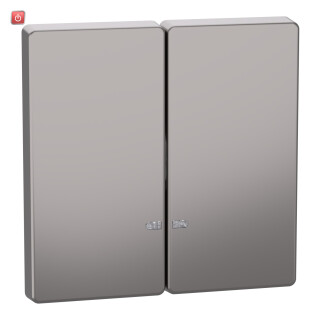 MERTEN / MEG3420-6050 / Doppelwippe mit Kontrollfenster, Nickelmetallic, System Design / 4042811195793