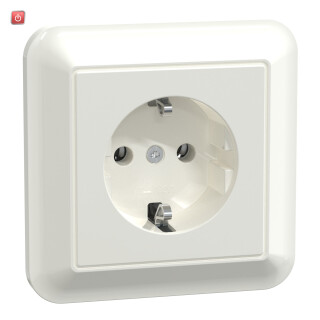 MERTEN / MEG2301-1219 / SCHUKO-Steckdose mit voller Abdeckplatte, StK, polarweiß glänzend, / 4042811138585