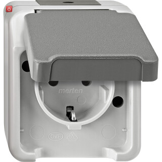 MERTEN / MEG2300-8029 / SCHUKO-Steckdose mit erhöhtem Berührungsschutz, lichtgrau, AQUASTAR / 4042811179731