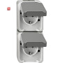 MERTEN / MEG2328-8029 / SCHUKO-Doppel-Steckdose, senkrecht angeordnet mit BRS, lichtgrau, / 4042811179922