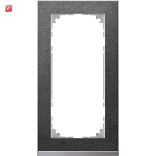 MERTEN / MEG4025-3669 / M-Pure Decor-Rahmen, 2fach ohne Mittelsteg, Schiefer/aluminium, M-Pure / 4042811181000