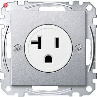 MERTEN / MEG2156-0460 / USA-Steckdosen-Einsatz, 20 A, aluminium, System M / 4042811151591