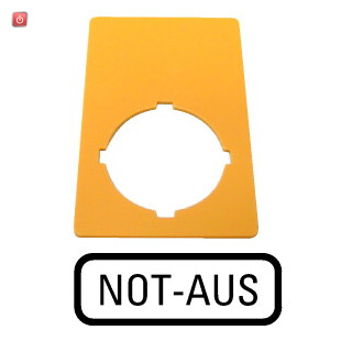 EATON / 216471 / Schild, NOT-AUS, gelb, H x B = 50 x 33 mm, NOT-AUS M22-XZK-D99 / EAN4015082164713