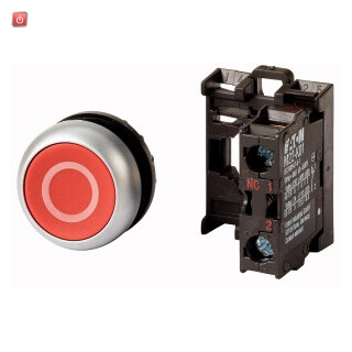 EATON / 216510 / Drucktaste, RMQ-Titan, flach, tastend, 1 ™, rot, beschriftet, Frontring Titan M22-D-R-X0/K01 / EAN4015082165109