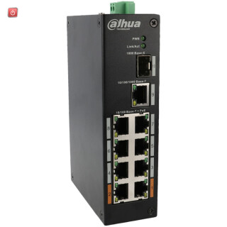 8-Ports PoE-Switch DAHUA, 2 HPoE, 1 SFP, 96W