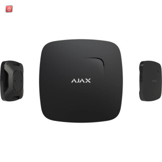 AJAX Funk-Rauchmelder mit Temperatur und Kohlenmonoxidsensor, Schwarz. FireProtectPlus