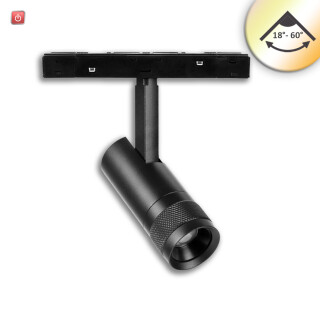 ISO116271 / Track48 Schienen-Strahler schwarz, 7W, fokuss. 18°-60°, UGR<16, 48V DC, 1800-4000K, DALI DT8 dimmbar / EAN 9009377156465