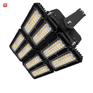 ISO116276 / LED Flutlichtanlage 900W, 130x40°, 4 Module (Lichtpunkte), DALI dimmbar, 3000K, IP66 / EAN 9009377156526