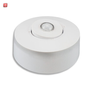 ISO116967 / DALI-2 Master PIR Aufputz-Bewegungssensor, weiß, Höhe/Radius 12m, Versorgung via DALI-Bus, IP54 / EAN 9009377170010