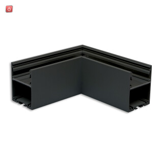 ISO116968 / LAMP30V1 90° Eck, geschweißt, 120x120mm, schwarz RAL 9005, exkl. Cover / EAN 9009377170218