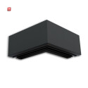 ISO116968 / LAMP30V1 90° Eck, geschweißt, 120x120mm, schwarz RAL 9005, exkl. Cover / EAN 9009377170218