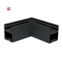 ISO116968 / LAMP30V1 90° Eck, geschweißt, 120x120mm, schwarz RAL 9005, exkl. Cover / EAN 9009377170218