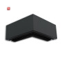 ISO116968 / LAMP30V1 90° Eck, geschweißt, 120x120mm, schwarz RAL 9005, exkl. Cover / EAN 9009377170218