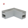 ISO116970 / LAMP30V1 90° Eck, geschweißt, 120x120mm, silber pulverbeschichtet, exkl. Cover / EAN 9009377170232