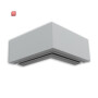 ISO116970 / LAMP30V1 90° Eck, geschweißt, 120x120mm, silber pulverbeschichtet, exkl. Cover / EAN 9009377170232